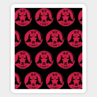 Japanese culture samurai pattern on black Sticker